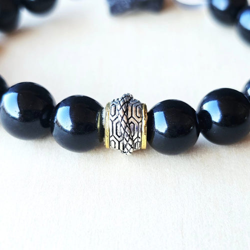 Obsidian & Prophecy Stone Bracelet | Prophetic Protection