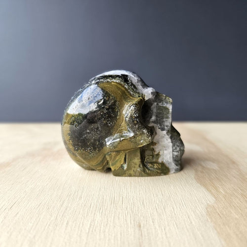 Ocean Jasper Skull Carving | Tranquil Guardian of The Deep