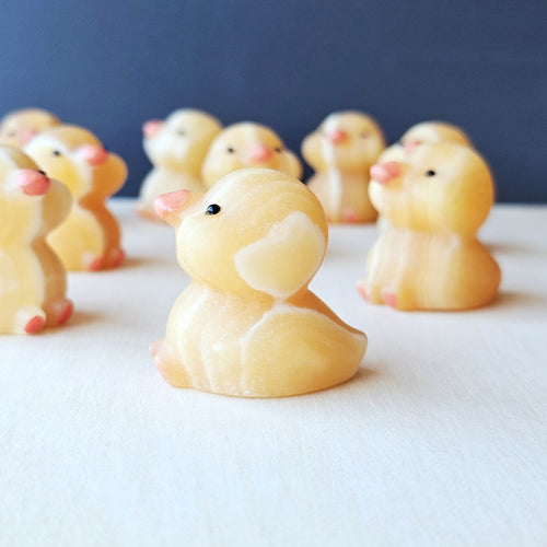 Orange Calcite Ducks | Sunkissed Waddles