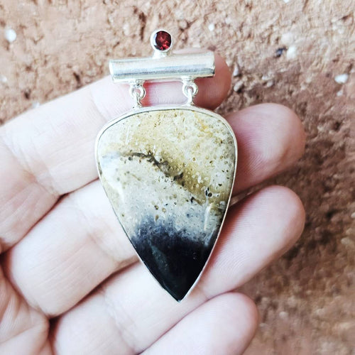 Palm Root & Faceted Garnet Pendant | Sacred Stone