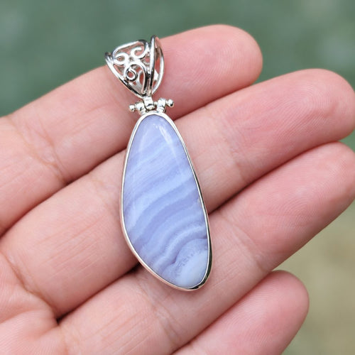 Blue Lace Agate Pendant | Inner Peace