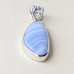 Blue Lace Agate Pendant | Inner Peace