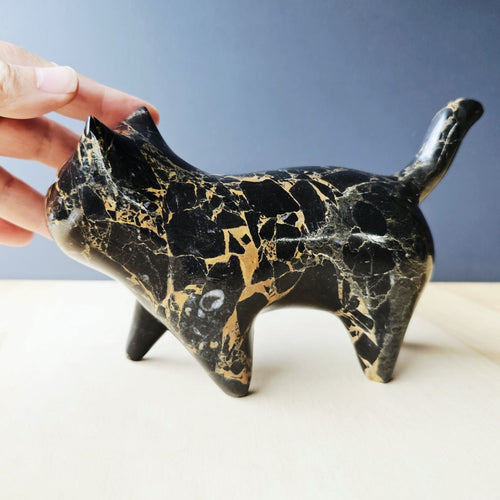Persian Golden Black Marble Cat | Midnight Elegance