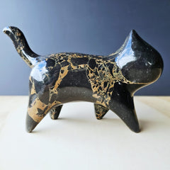 Persian Golden Black Marble Cat | Midnight Elegance