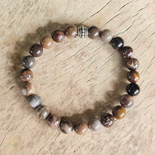 Petrified Wood Bracelet | 8mm Beads