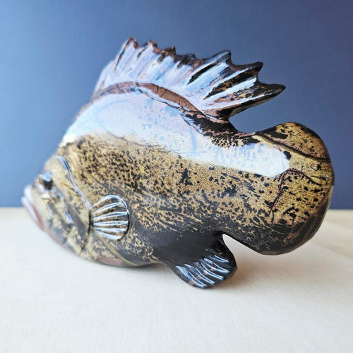 Picture Jasper Fish Carving | Keeper Of The Current