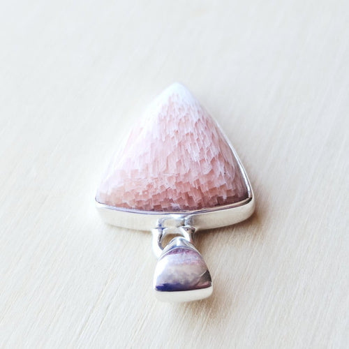 Pink Scolecite Pendant | Celestial Embrace