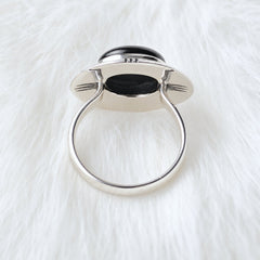 Sterling Silver Black Onyx Unisex Ring