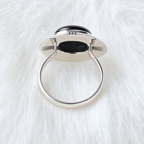 Sterling Silver Black Onyx Unisex Ring