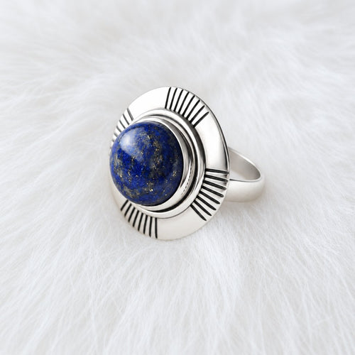 Sterling Silver Lapis Lazuli Unisex Ring