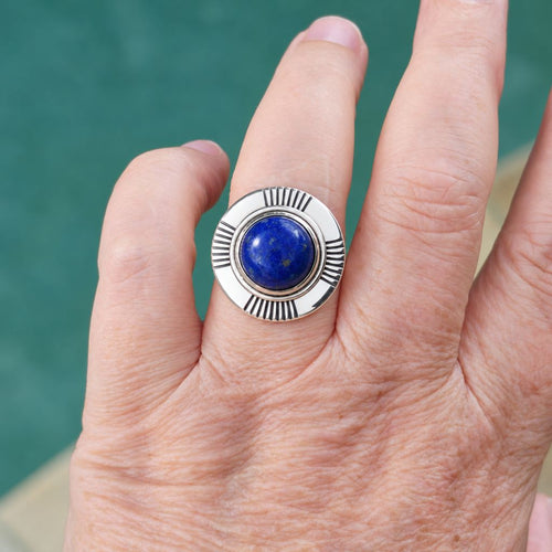 Sterling Silver Lapis Lazuli Unisex Ring