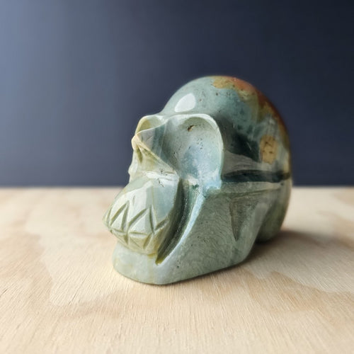 Polychrome Jasper Skull | Primordial Guardian