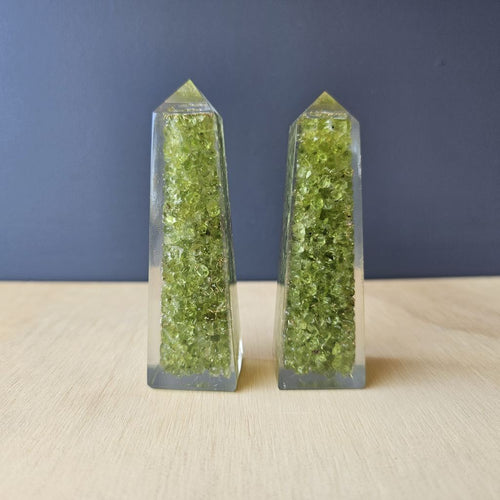 Prehnite Orgonite Obelisk | The Prehnite Conduit