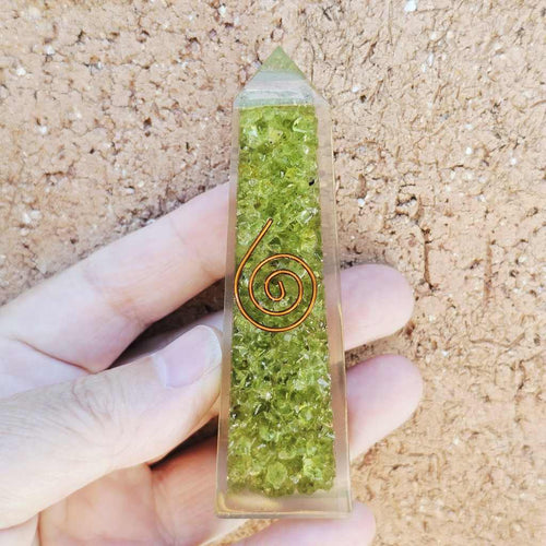 Prehnite Orgonite Obelisk | The Prehnite Conduit
