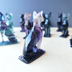 Rainbow Fluorite Cat | Mystic Watcher