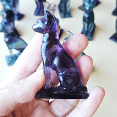 Rainbow Fluorite Cat | Mystic Watcher