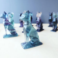 Rainbow Fluorite Cat | Mystic Watcher
