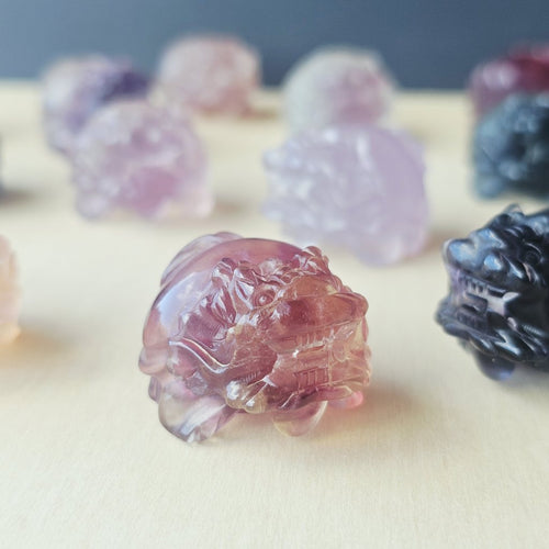 Rainbow Fluorite Dragon Turtles | Banded Light Guardians