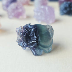 Rainbow Fluorite Dragon Turtles | Banded Light Guardians