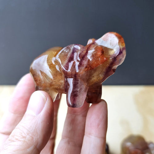 Rainbow Fluorite Elephant | Carving