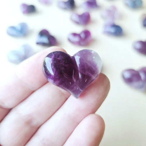 Rainbow Fluorite Hearts | The Banded Companions