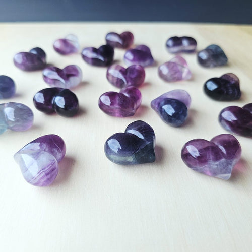 Rainbow Fluorite Hearts | The Banded Companions
