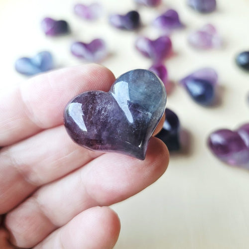Rainbow Fluorite Hearts | The Banded Companions