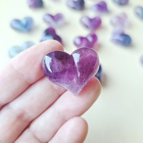 Rainbow Fluorite Hearts | The Banded Companions