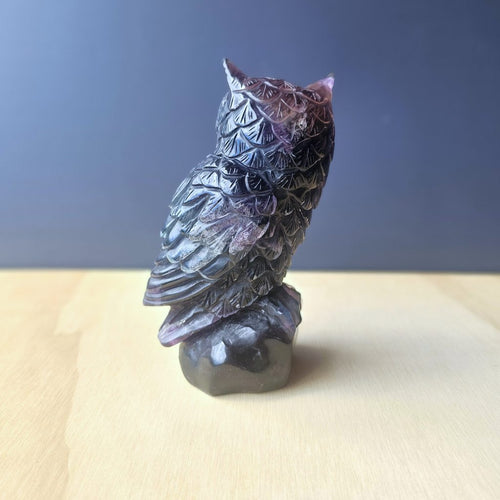 Rainbow Fluorite Owl | The Rainbow Seer Of Clarity