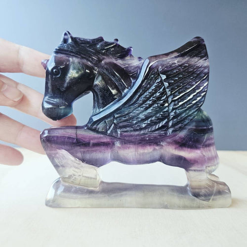 Rainbow Fluorite Winged Unicorn | Winged Warrior