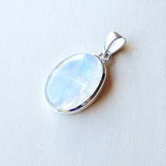Rainbow Moonstone Pendant | Intuition Anchored In Silver