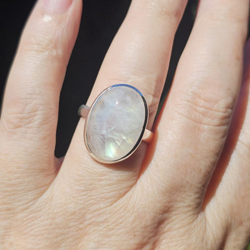 Rainbow Moonstone Ring | Rainbow Light Activation
