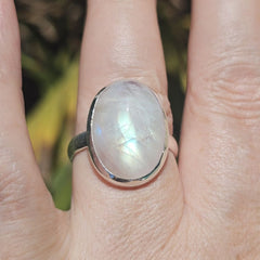 Rainbow Moonstone Ring | Rainbow Light Activation