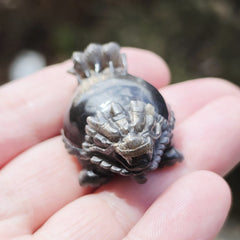 Rainbow Sunstone & Black Moonstone Dragon Turtle | Rainbow Longgui