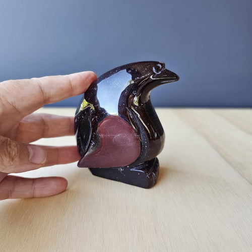 Red Tigers Eye Penguin Carving | Pengy