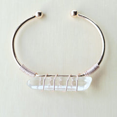 Rose Gold & Silver Adjustable Bracelet | Quartz Activation
