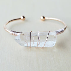 Rose Gold & Silver Adjustable Bracelet | Quartz Activation