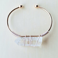 Rose Gold & Silver Adjustable Bracelet | Quartz Activation