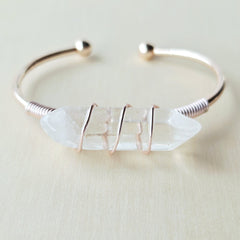 Rose Gold & Silver Adjustable Bracelet | Quartz Activation
