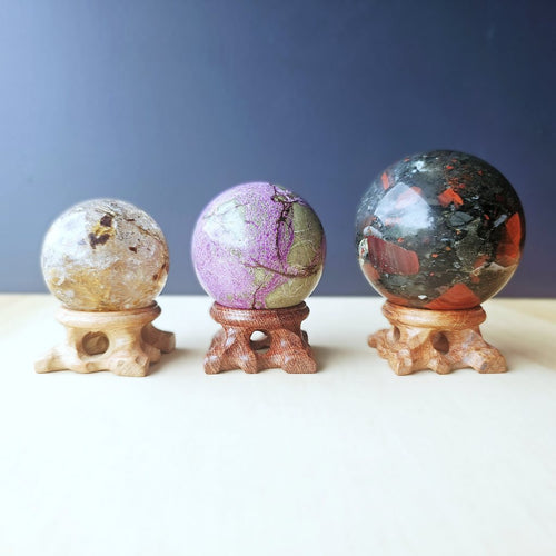 Rosewood Sphere Stands | Small