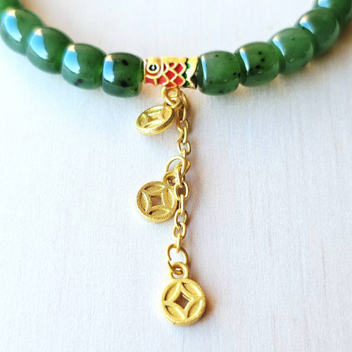 Russian Green Jade Crystal Bracelet | Koi Of Abundance