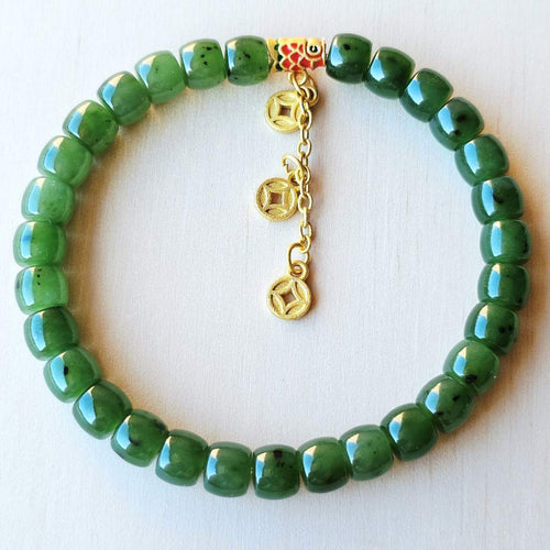 Russian Green Jade Crystal Bracelet | Koi Of Abundance