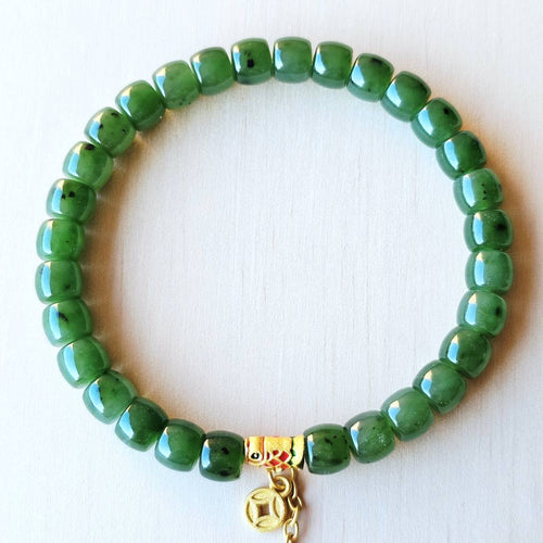 Russian Green Jade Crystal Bracelet | Koi Of Abundance