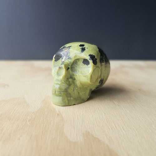 Serpentine With Pyrite Skull | Guardian Of Alignment