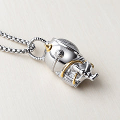 Muonionalusta Meteorite Spaceman Pendant | Titanium Necklace