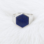Men’s Natural Lapis Lazuli Sterling Silver Ring