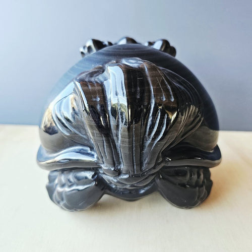 Silver Sheen Obsidian Dragon Turtle | The SIlver Sentinel