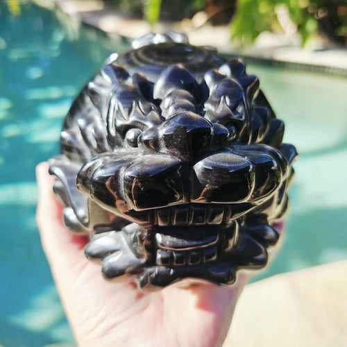 Silver Sheen Obsidian Dragon Turtle | The SIlver Sentinel