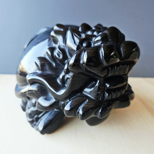 Silver Sheen Obsidian Dragon Turtle | The SIlver Sentinel