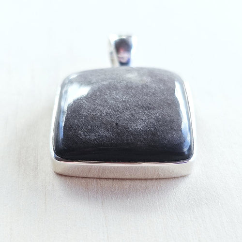 Silver Sheen Obsidian Pendant | Stand Strong